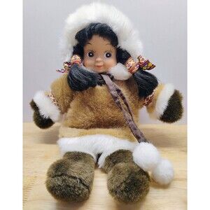Arctic Circle Ent Alaskan Plush Girl Eskimo Doll Parka Coat 11" Plush